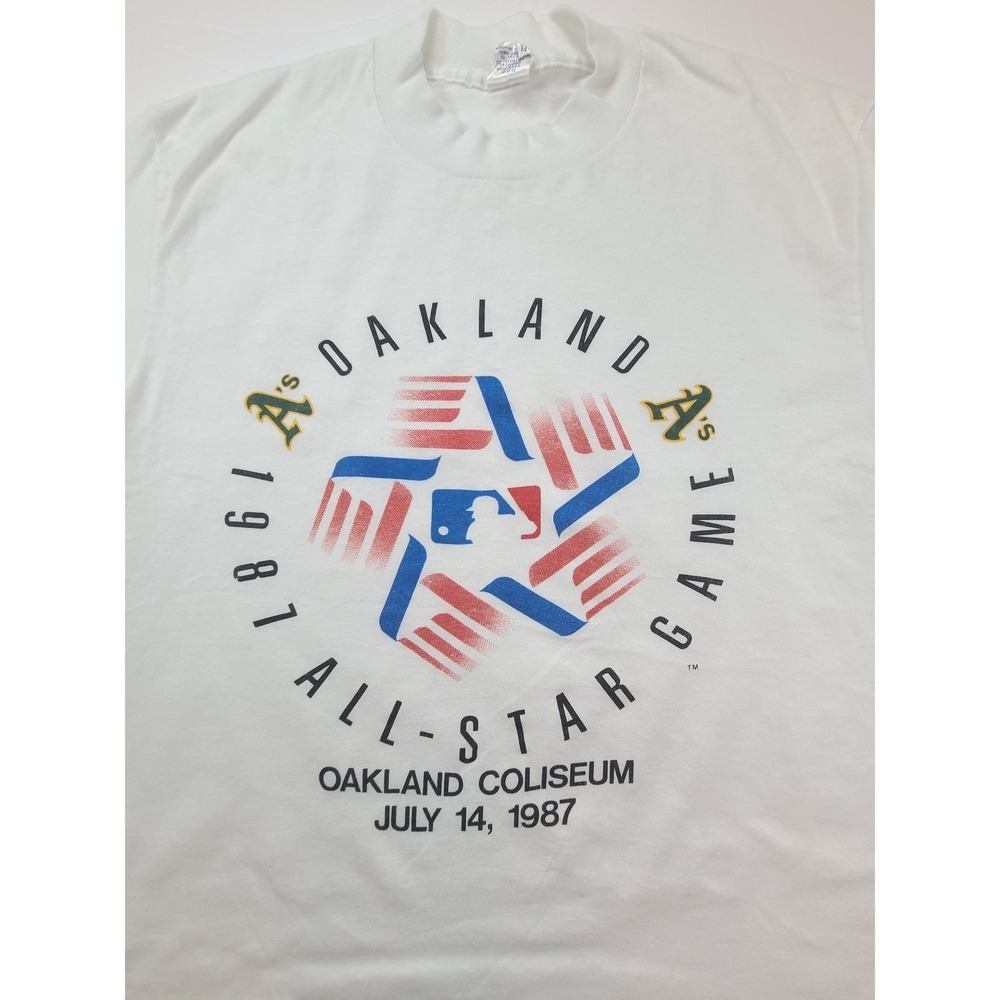 1987‎ Oakland A's MLB All-Star Game Tee Vintage Trench Tag USA Shirt